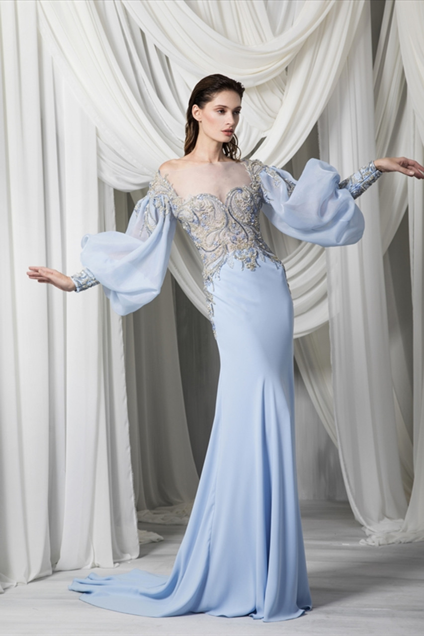 Sky Blue Silk Dress